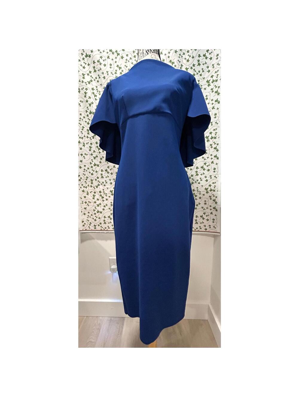 Chiara Boni La Petite Robe Royal Blue Cape Sleeve Midi